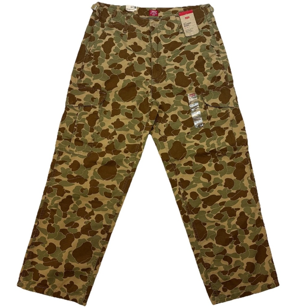 Levi's XX Cargo Baggy Fit Pants Mens Size‎ 33 x 30 Duck Camo Print Cotton NEW